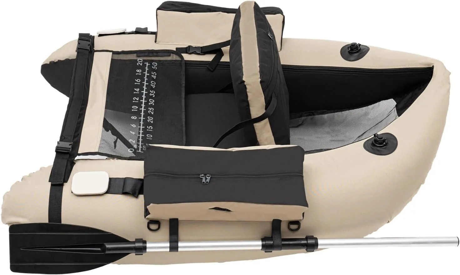 1-Person Inflatable Kayak, Portable Outdoor Fishing Boat with Adjustable Shoulder Straps, Inflatable Fishing Boat for Lakes and Rivers, 286.6 lbs Weight Capacity