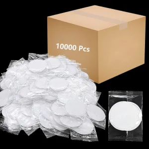 (10000 Pk) Kheoxusa Individually Wrapped Cotton,Individually Wrapped Cotton Pads,Individually Wrapped Cotton Rounds,Cotton Pads for Face Individual Wrap,Hotel Personal Care Kit Individual Packed-Round
