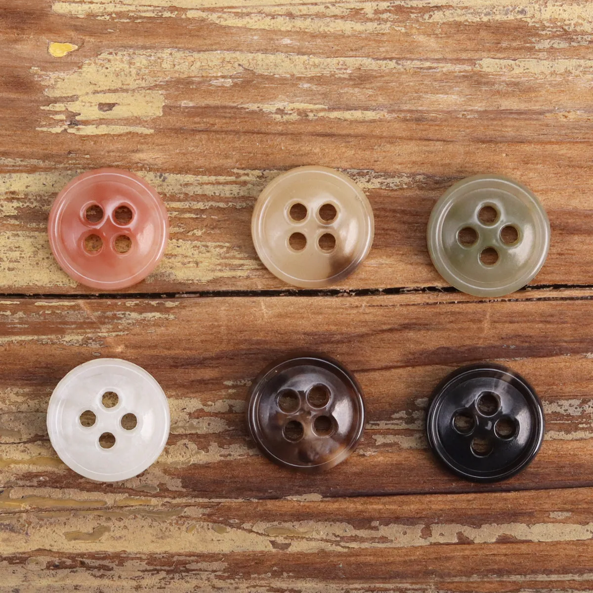 11.5mm Multicolored Urea Buttons for Kids 60 Pack (6 Colors)