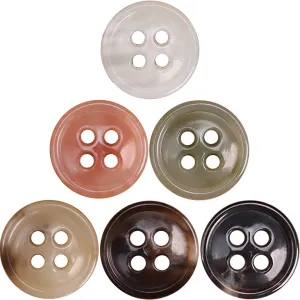 11.5mm Multicolored Urea Buttons for Kids 60 Pack (6 Colors)