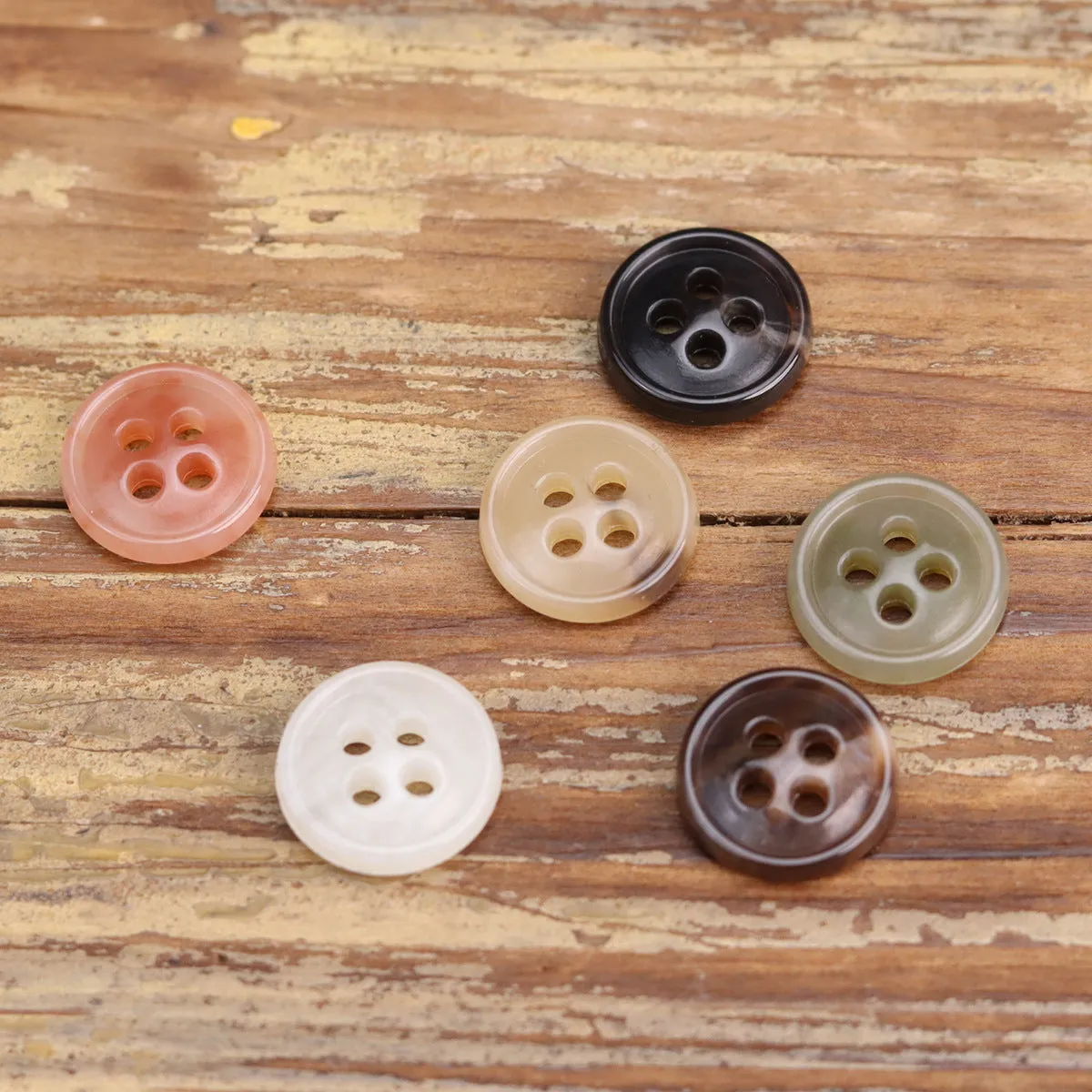 11.5mm Multicolored Urea Buttons for Kids 60 Pack (6 Colors)