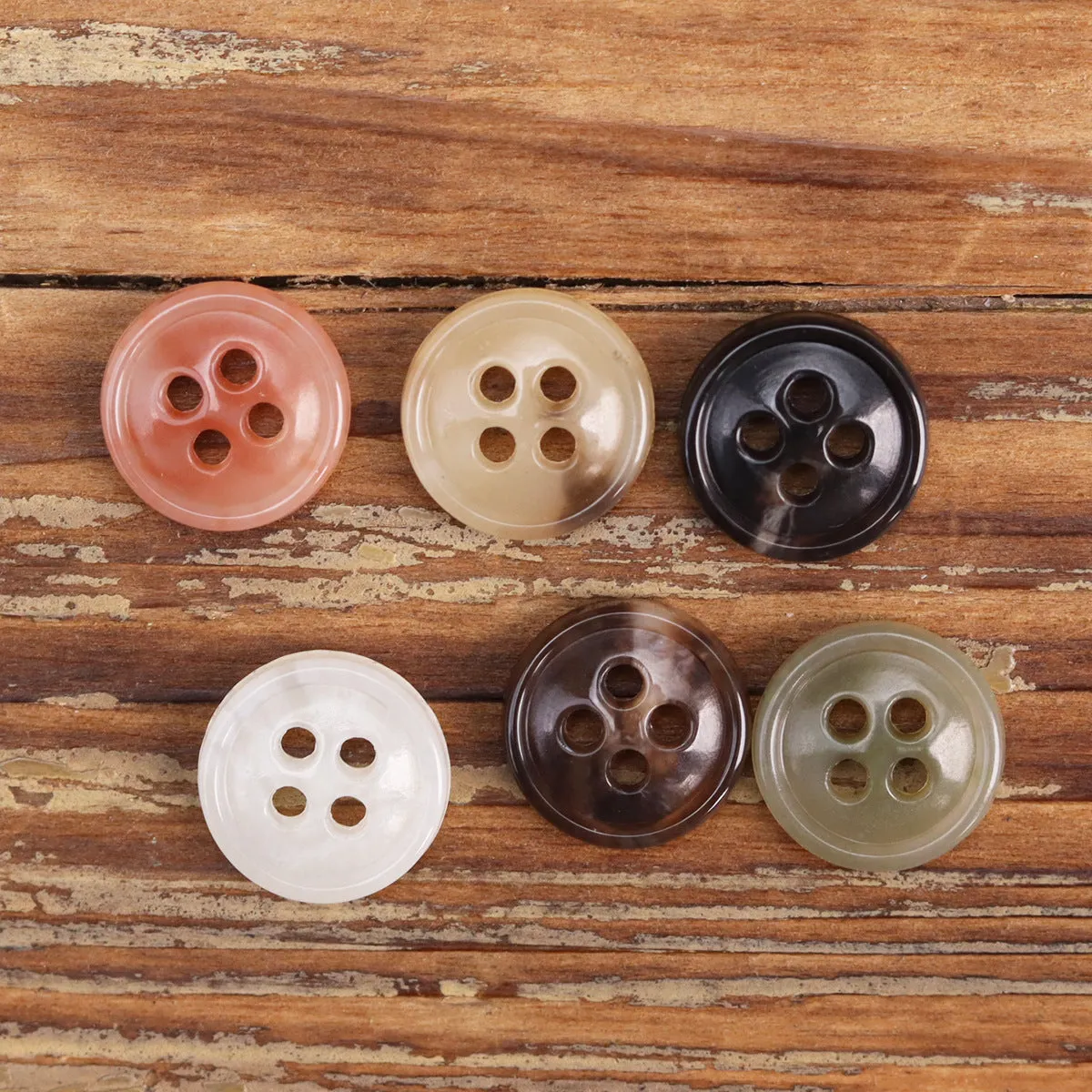 11.5mm Multicolored Urea Buttons for Kids 60 Pack (6 Colors)