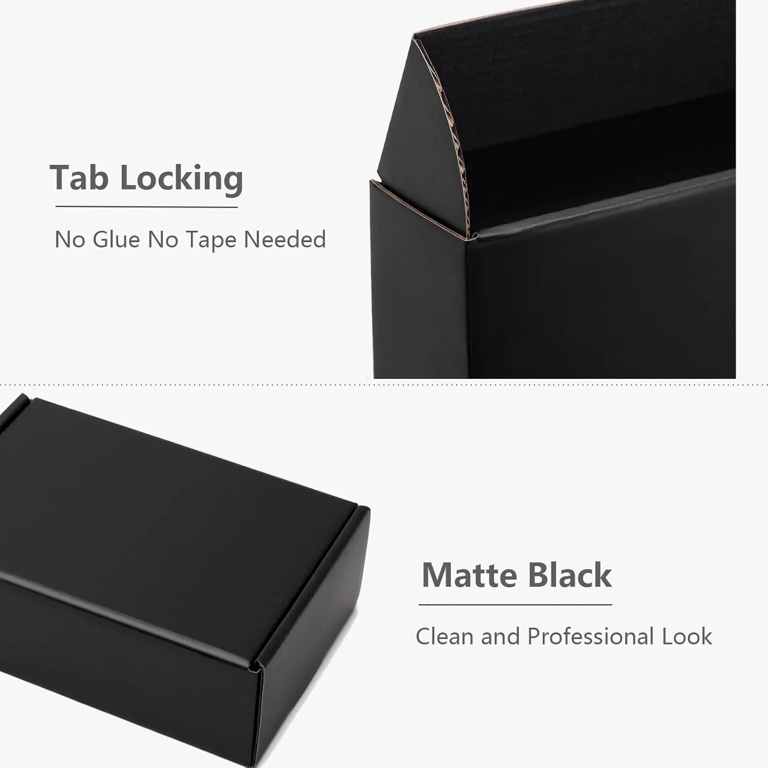 12x9x4" Black Shipping Boxes - 20 Pack Corrugated Cardboard Mailing Box for Small Business, Tab Locking Literature Mailer Packaging Supplies for Packing Book Gifts Craft