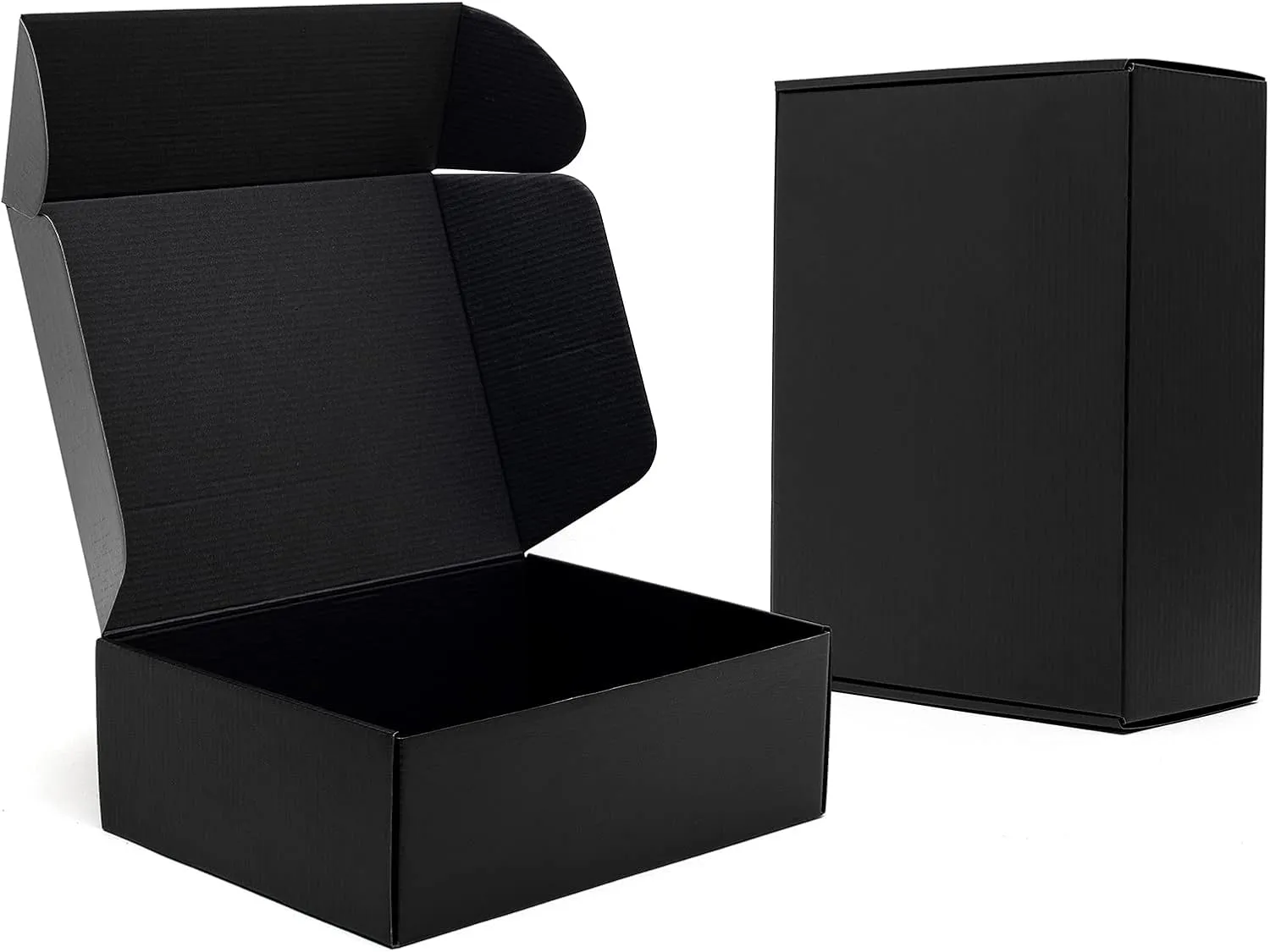 12x9x4" Black Shipping Boxes - 20 Pack Corrugated Cardboard Mailing Box for Small Business, Tab Locking Literature Mailer Packaging Supplies for Packing Book Gifts Craft