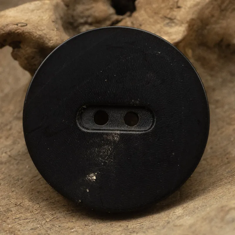 15-28MM Matte Black Flat Two-Hole Horn Buttons 10pcs