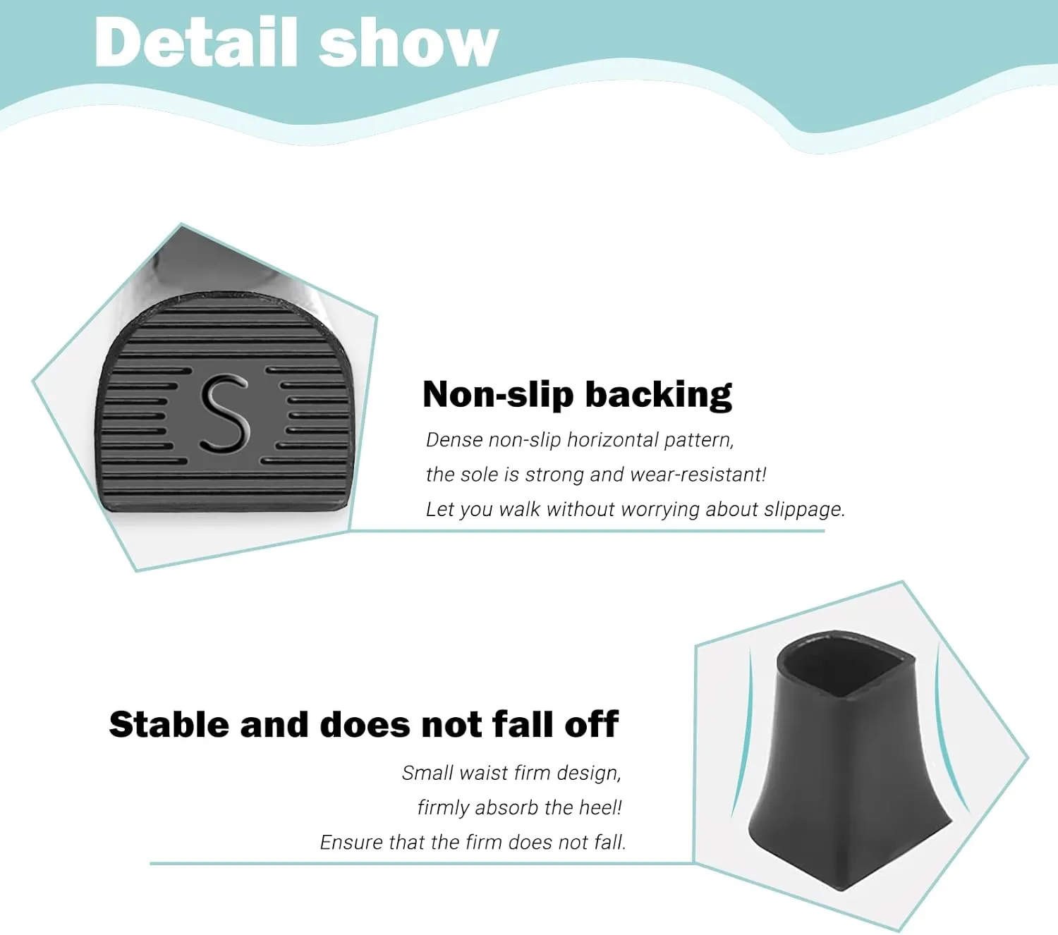16 Pairs High Heel Protectors Stiletto Repair Caps & Stoppers - 4 Sizes Tip Covers, Noise Reducing, Slip-On Caps (Clear)