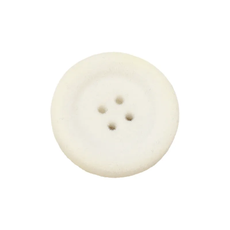18/21/25mm Black White Thickened Round Resin Flocked Buttons 15 Pack