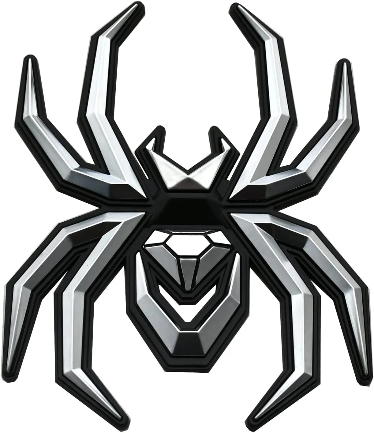 1pc Custom New Spider Emblems 3D Fender Rear Door Badges Sticker Replacement for F-150 Silverado Sierra RAM Black Widow Edition (Chrome)