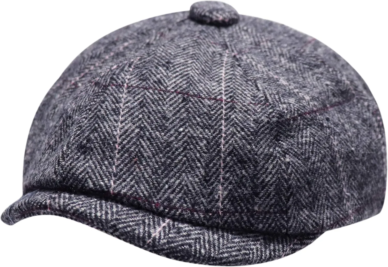 2 Pack Newsboy Cap for Men, Irish Newsies Hat Classic 8 Panel Wool Blend for Old Man Cabbie Driving