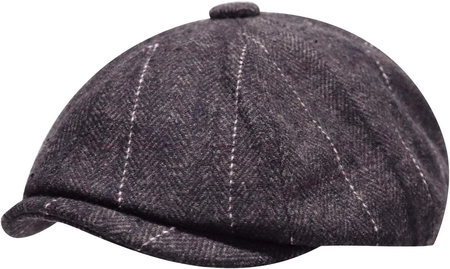 2 Pack Newsboy Cap for Men, Irish Newsies Hat Classic 8 Panel Wool Blend for Old Man Cabbie Driving