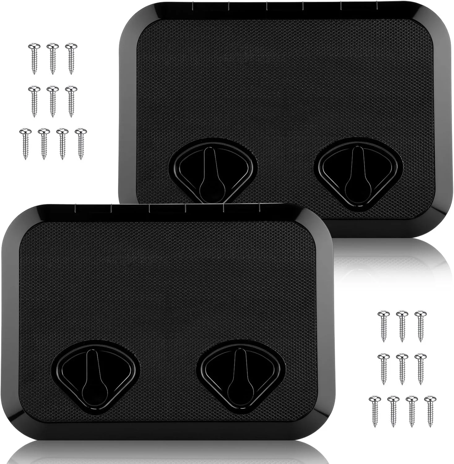 2 Pcs Marine Deck Access Hatch Rectangle Boat Deck Hatch & Lid with 20 Screws Non Slip Surface for Marine Yacht RV Truck Vent Accessories