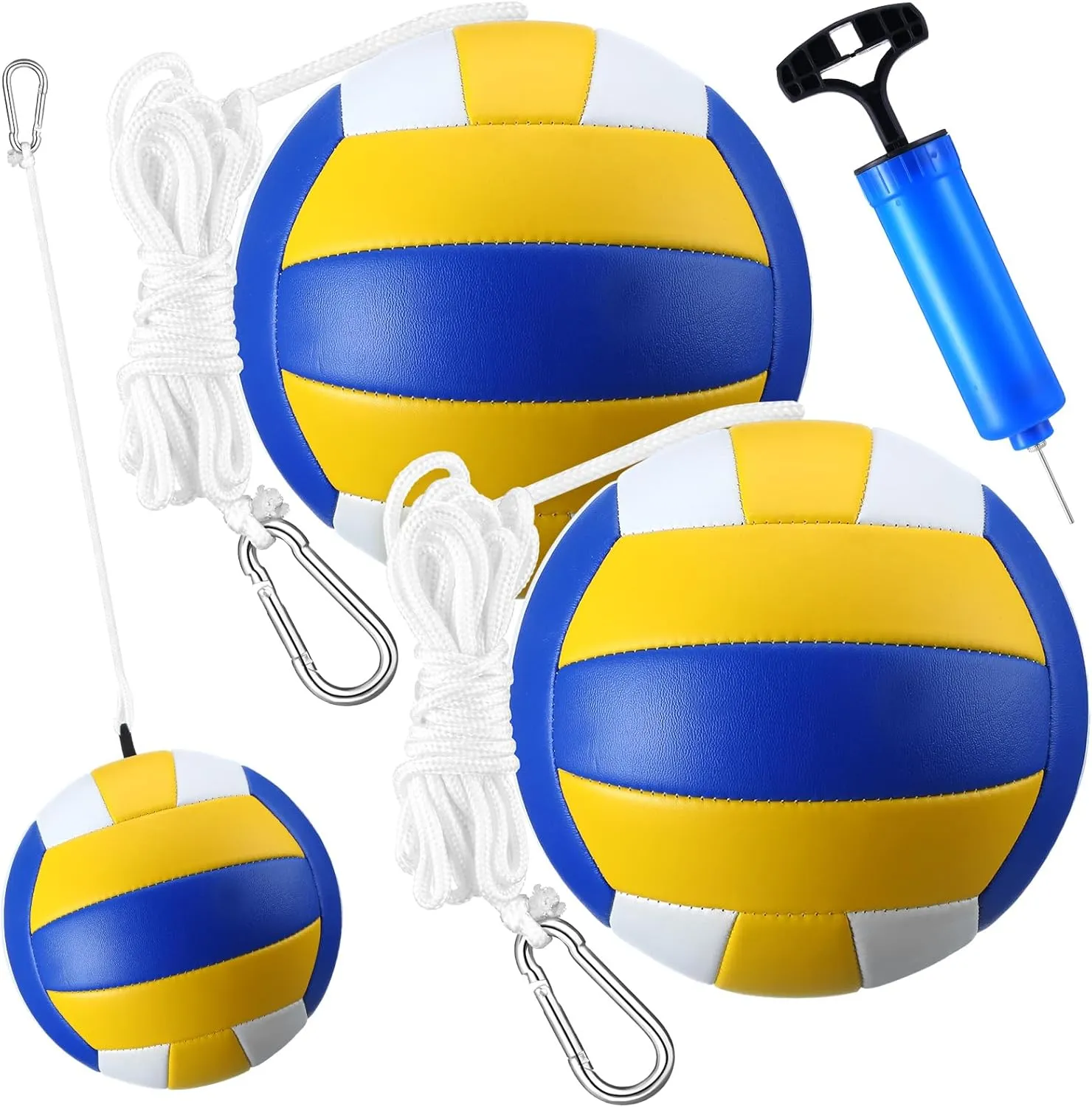 2 Pcs Tether Balls and Rope Set Replacement Tetherball with Ball Pump for Teen Adults Backyard Playground Outdoor Game