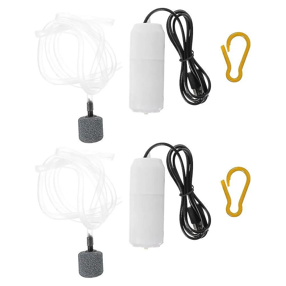 2 Sets Usb Air Pump Fishing Oxygen Pump Outdoor Oxygenator Small Aquarium Air P
