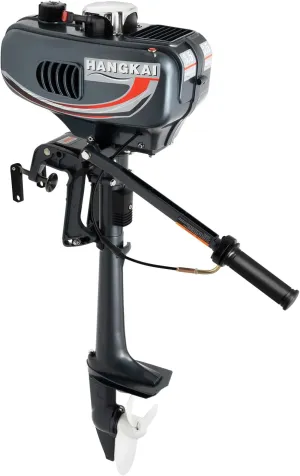 2 Stroke 3.5 HP Outboard Motor Boat Engine, Heavy Duty Outboard Boat Motors, Gas Powered Manual Start Boat Engine with CDI Ignition System, Outboard Boat Engine Short Shaft Boat Motor 5000 RPM 2.5 KW