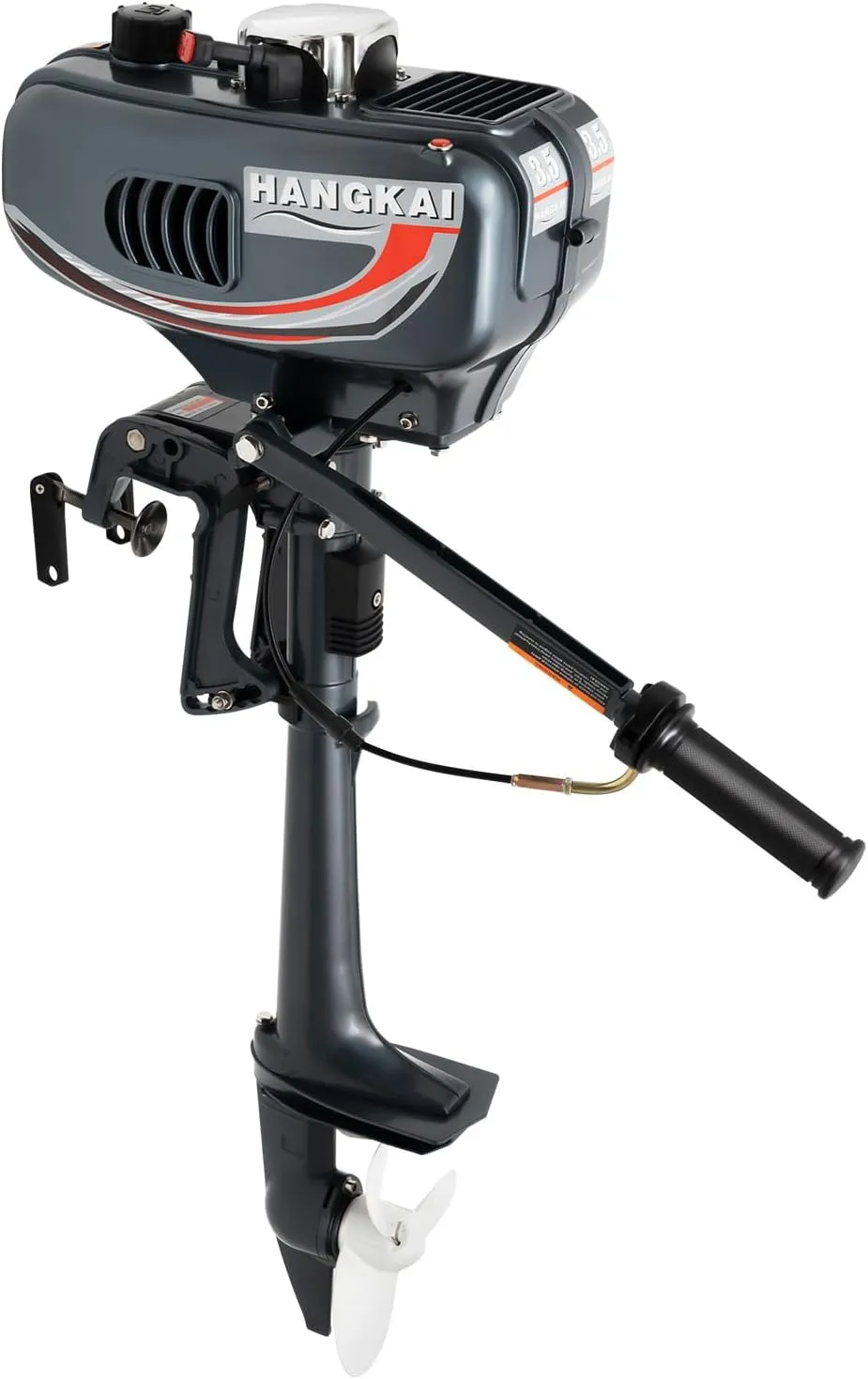 2 Stroke 3.5 HP Outboard Motor Boat Engine, Heavy Duty Outboard Boat Motors, Gas Powered Manual Start Boat Engine with CDI Ignition System, Outboard Boat Engine Short Shaft Boat Motor 5000 RPM 2.5 KW