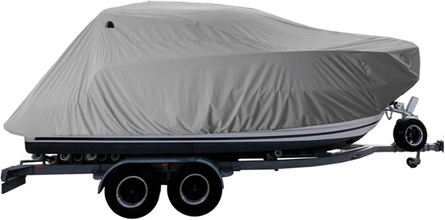 20-22ft Heavy Duty Waterproof Boat Cover 600d Sun Protection Tear-Resistant Large Boat Cover Speedboats, Fishing Ski Boats Towable Boat Cover