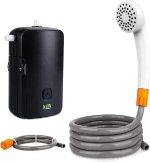 2022 Portable Camping Shower Outdoor/Indoor Electric Shower with Battery Powr Display,2 Mode 4400mAh USB Reable Fast Charging,8.2ft for Camping Beach Swimming Traveling Hiking Car