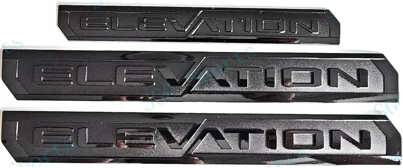 3Pcs Elevation Emblem Door Rear Badges Nameplate Sticker Replacement for 2023-2024 Canyon (Gloss Black)