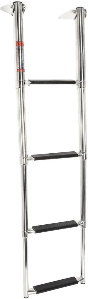 4 Step Telescoping Swim Marine Boat Ladder Stainless Pontoon Ladders, Extendable Dock Ladder for a Pontoon, Max. Load 900 Pound Capacity Marine Telescoping Ladder for Boat