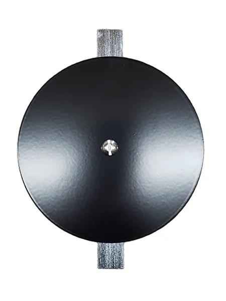 5"x5" Flat Round Black Steel Hand Hole Cover