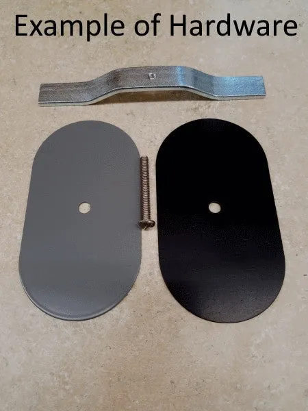 5"x5" Flat Round Black Steel Hand Hole Cover