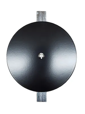 5"x5" Flat Round Black Steel Hand Hole Cover