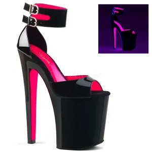 8 Inch Heel XTREME-875TT Black Pat Hot Pink
