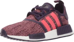 adidas Originals NMD_R1's Running Shoe, Legend Purple/Shock red/Black, 4 US Unisex Big Kid