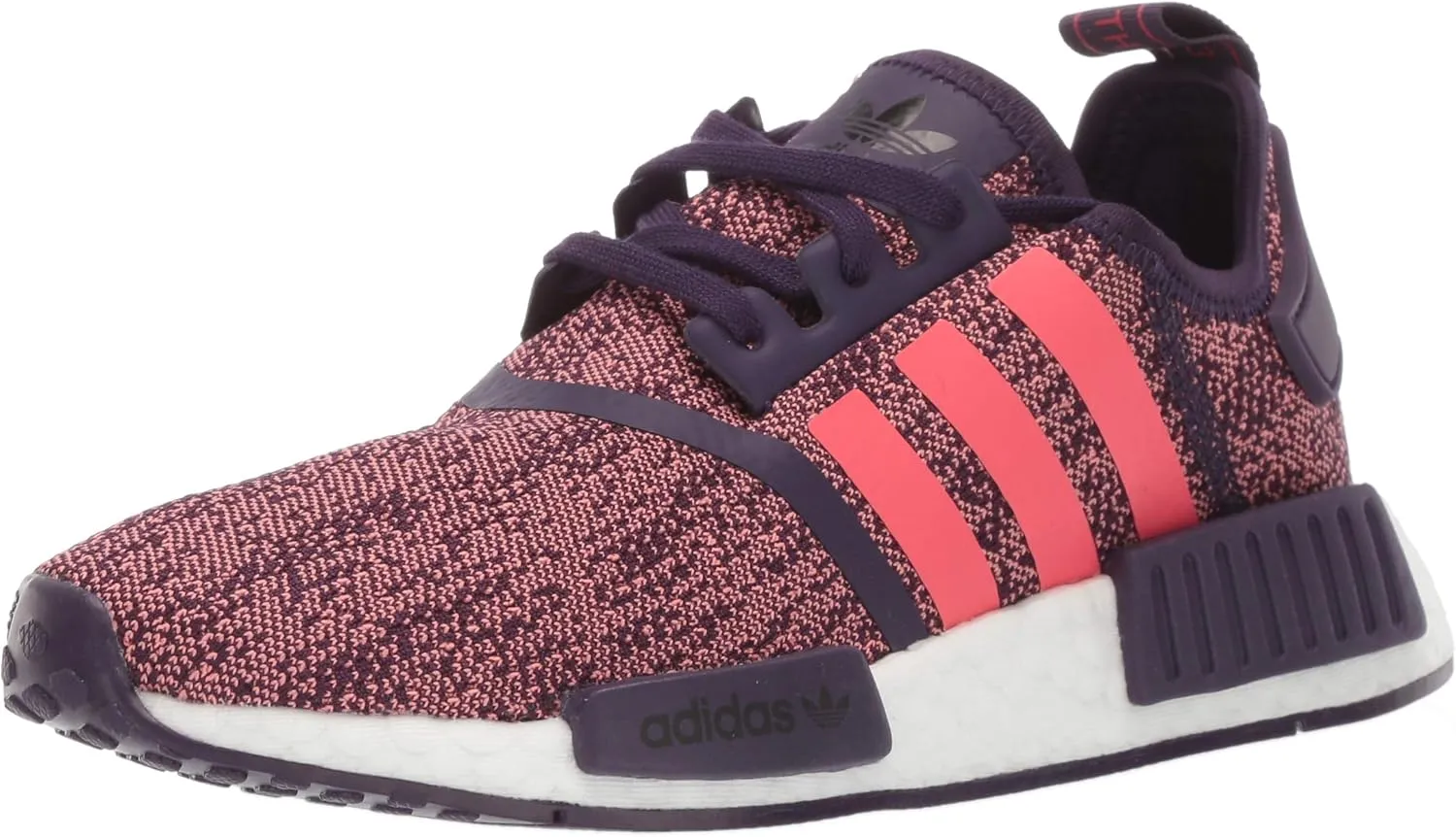 adidas Originals NMD_R1's Running Shoe, Legend Purple/Shock red/Black, 4 US Unisex Big Kid