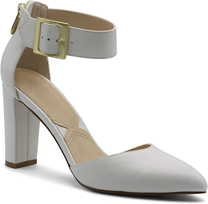ADRIENNE VITTADINI Womens Nerice 2-Piece Pumps, White, Size 8.5