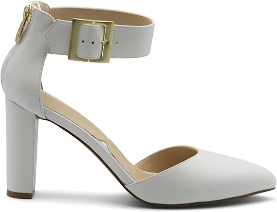 ADRIENNE VITTADINI Womens Nerice 2-Piece Pumps, White, Size 8.5