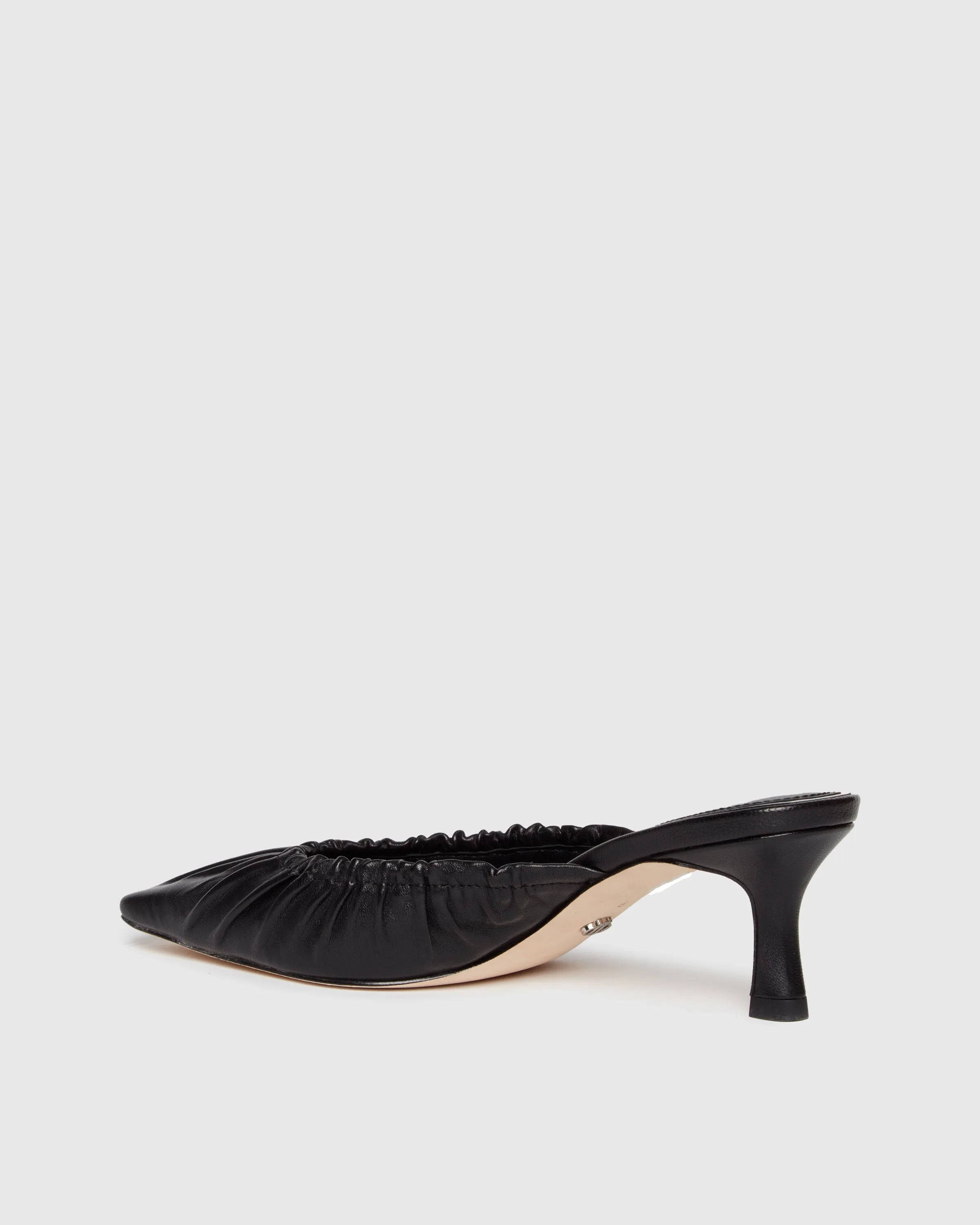 Alice Heeled Mule - Black