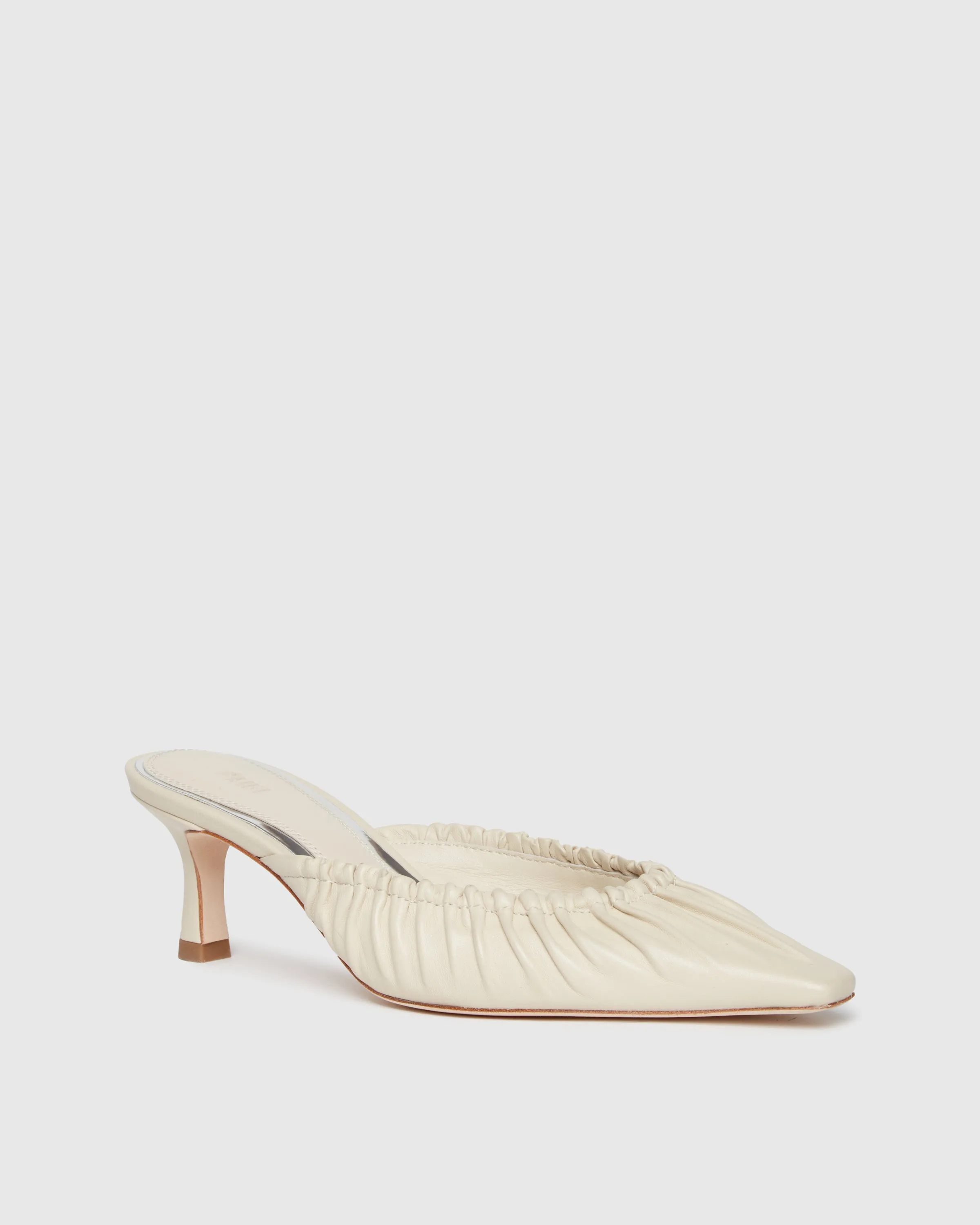 Alice Heeled Mule - Bone