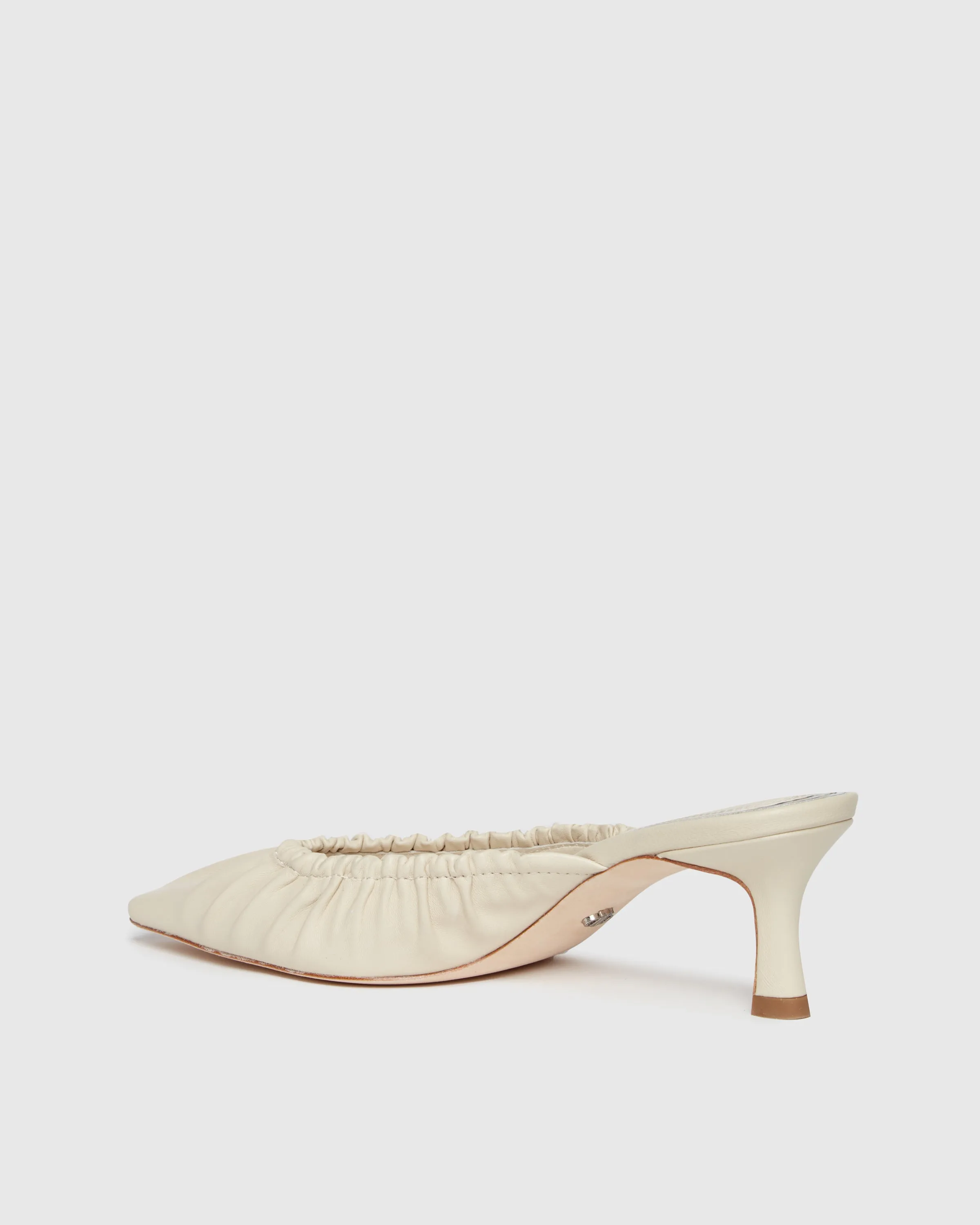 Alice Heeled Mule - Bone