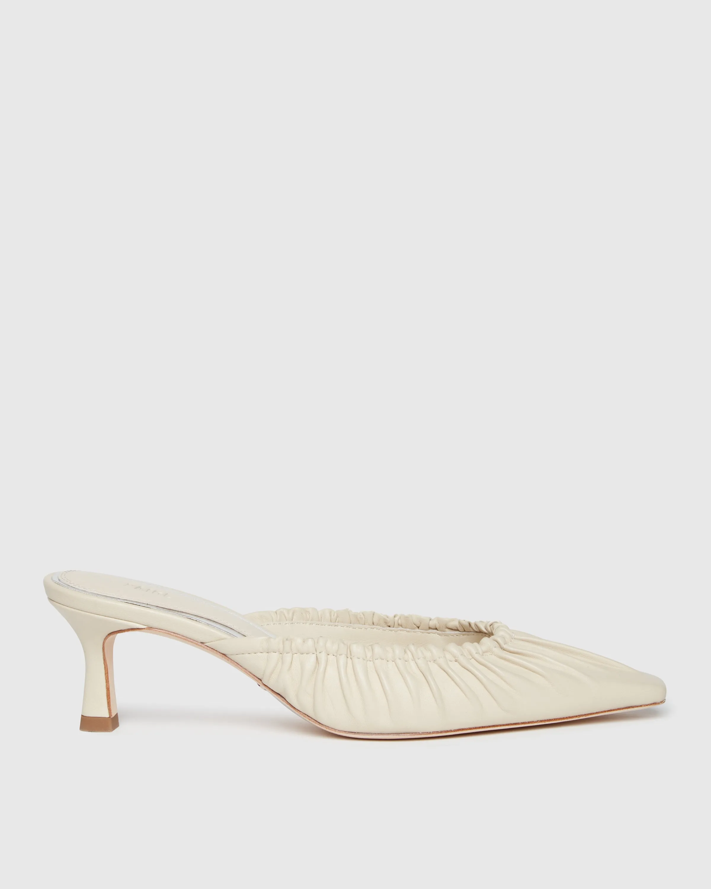 Alice Heeled Mule - Bone