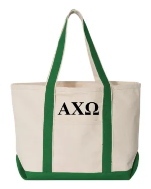 Alpha Chi Omega Clover Boat Tote - Large