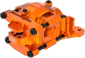 Aluminum 7075 Alloy Rear Upper and Lower Bulkhead for Traxxas 1:16 Mini Maxx 4WD 107154-1 / Mini XRT VXL-3S 108076-1 Monster Truck Upgrades - Orange