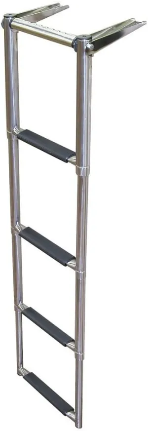 Amarine Made 4 Step Telescoping Swim Marine Boat Ladder Stainless with Built in Handle
