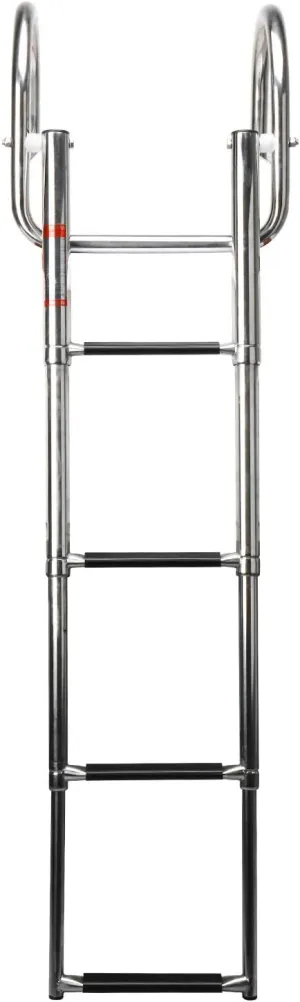 Amarine Made 4 Steps Boat Ladder Folding Pontoon Boat Ladder Stainless Steel Telescoping Dock Ladder 550lbs Capacity for Marine Swimming Pool Lake