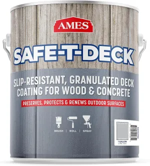 Ames Safe-T-Deck Granulated Formula Exterior Paint - 1 Gallon Greyhound Paint - Great for Porches, Patios, Decks, Walkways and More - Made in The USA, 153 Fl Oz (Pack of 1)