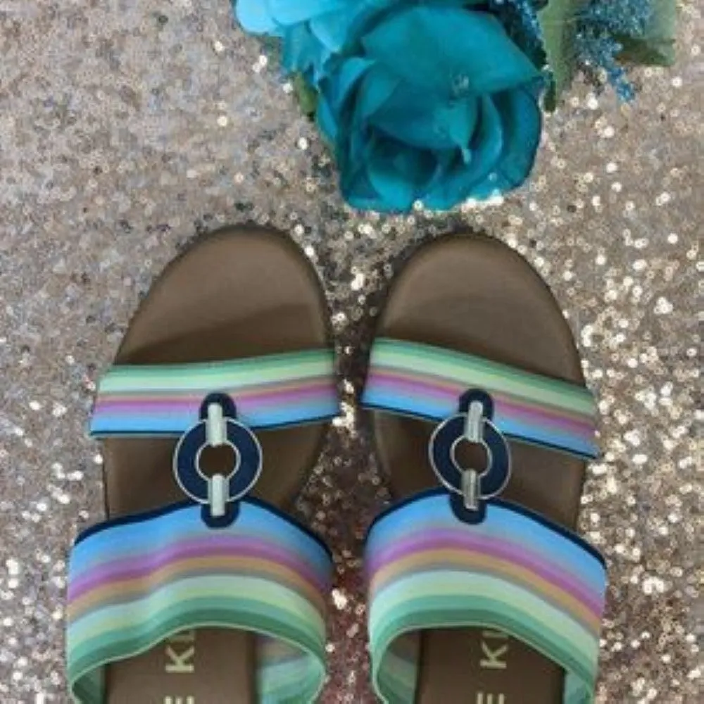 ANNE KLEIN Multi-Color Hadya Wedge Sandals 5.5M