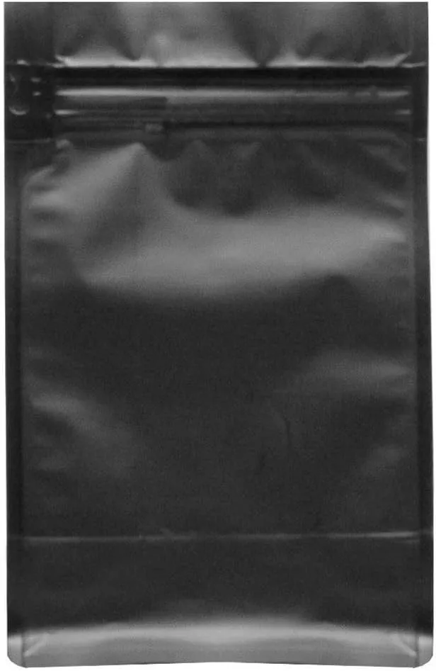 AwePackage 12 oz Resealable Zipper Box Pouch Coffee Bag with valve - Flat Bottom Pull Tab (50, Matte Black Wide)
