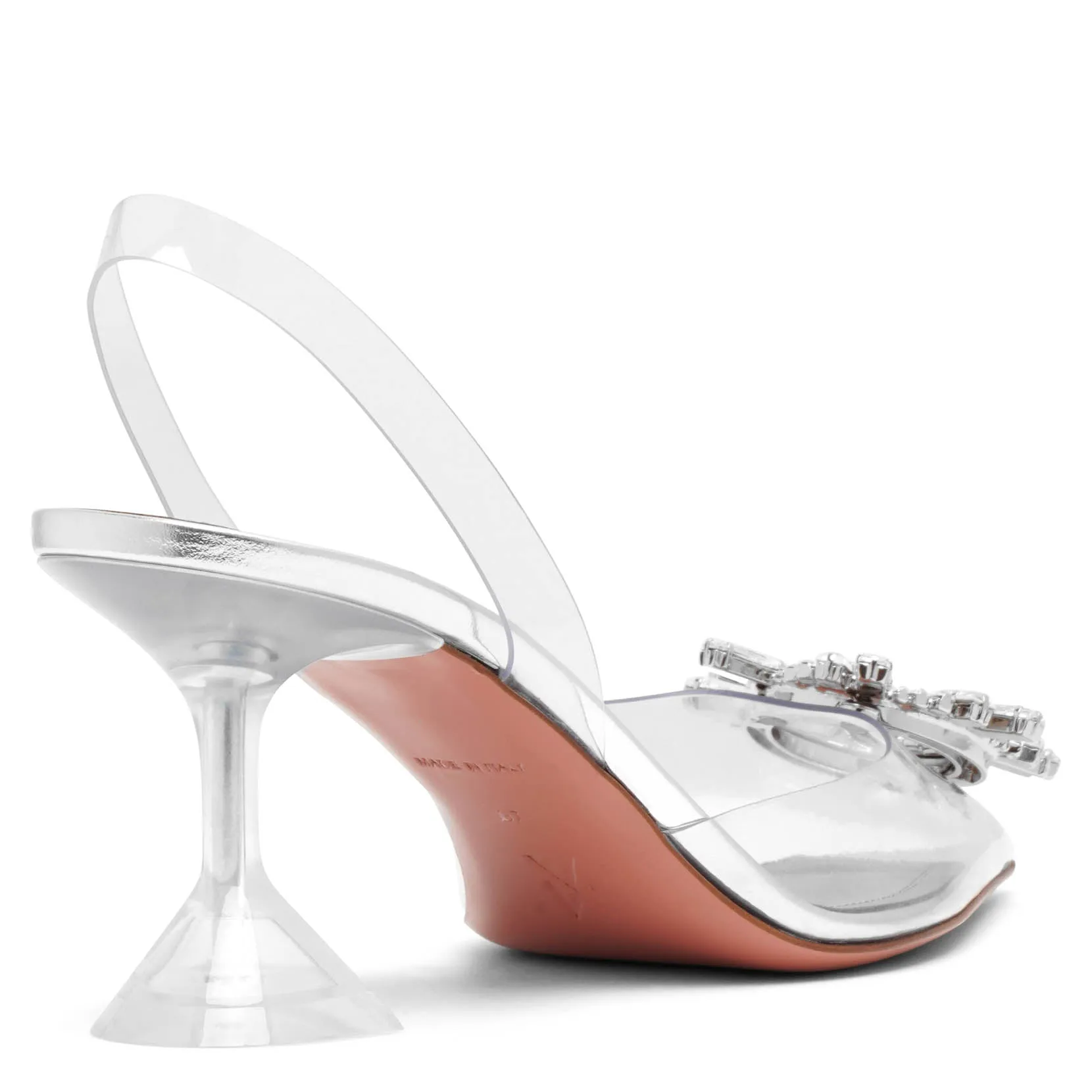 Begum 70 crystal embellished transparent pvc pumps