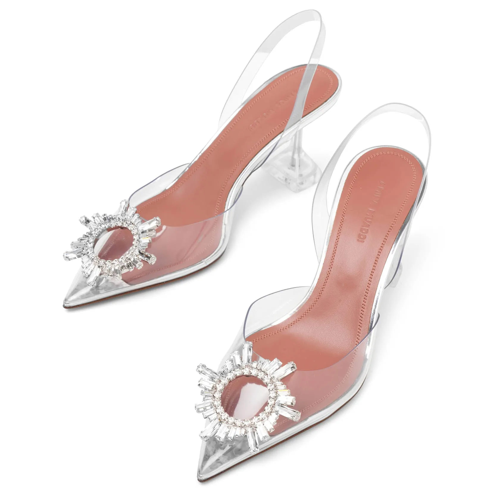 Begum 70 crystal embellished transparent pvc pumps