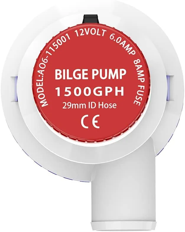 Bilge Pump DC12V 1100GPH/1500GPH Automatic/Non-Automatic 12 Volt Electric Water Pump Low Noise with The Switch for Ponds,Pools,Boat Caravan RV