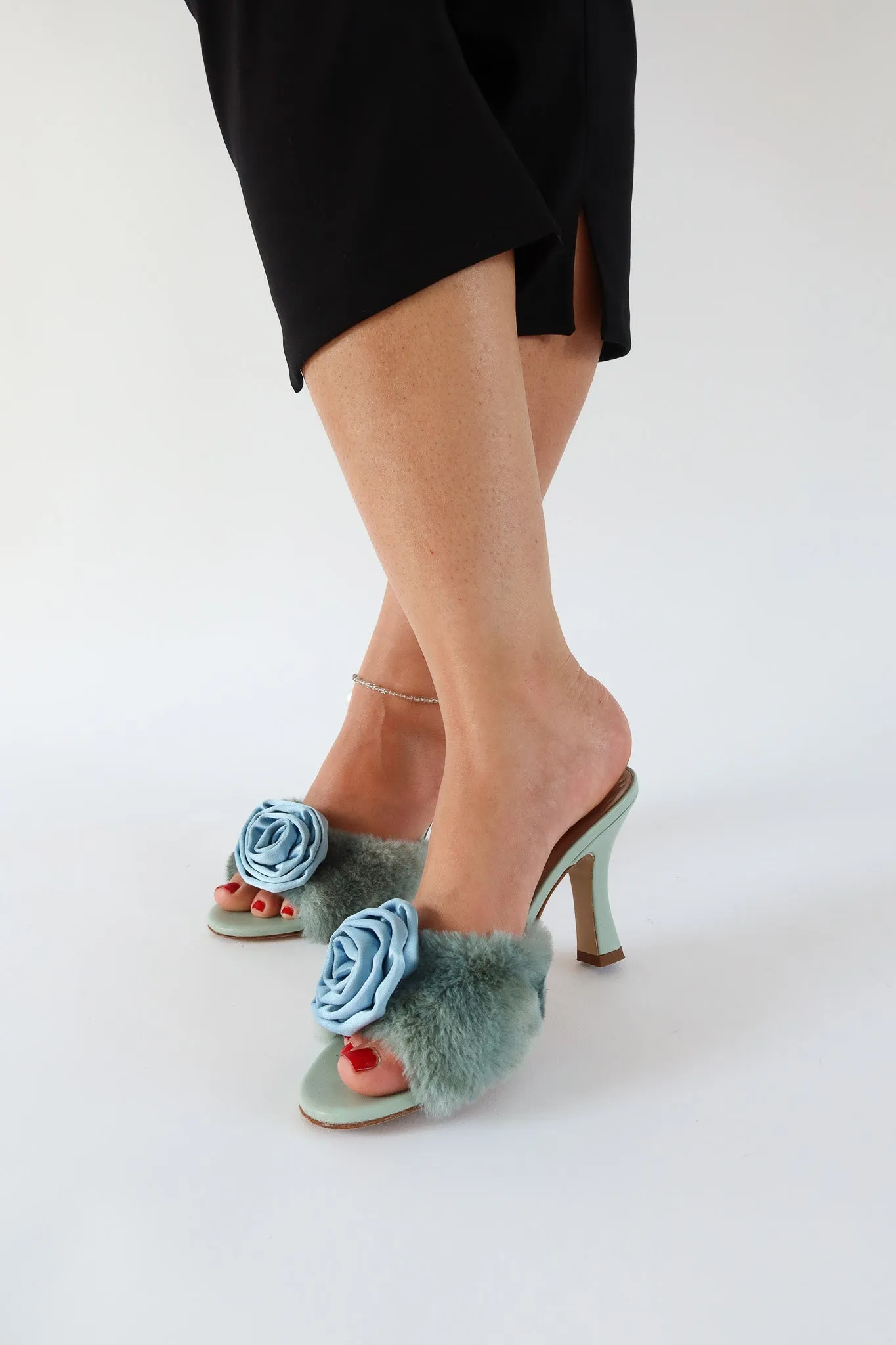 birdie rosette heeled sandal