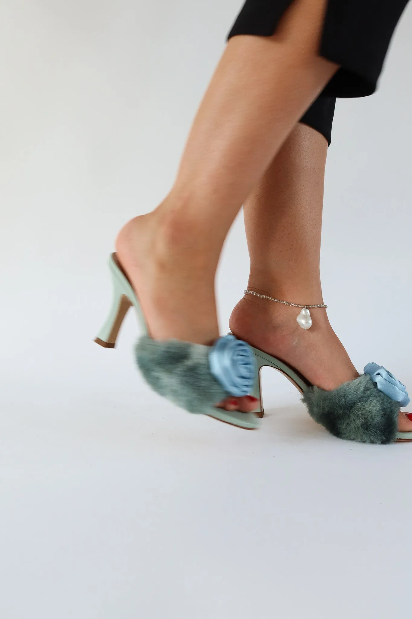 birdie rosette heeled sandal