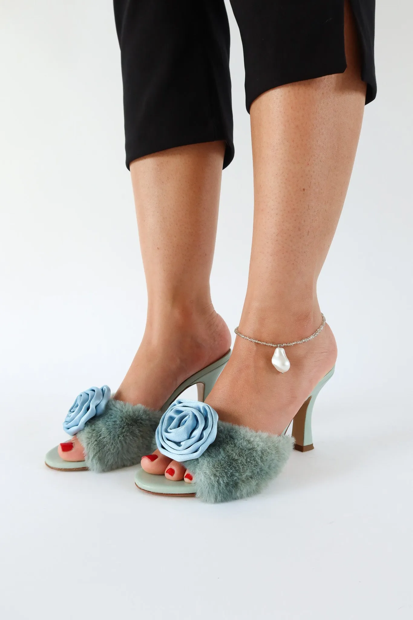 birdie rosette heeled sandal