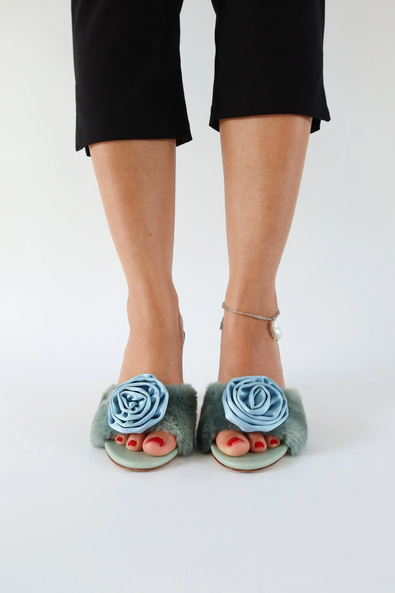 birdie rosette heeled sandal