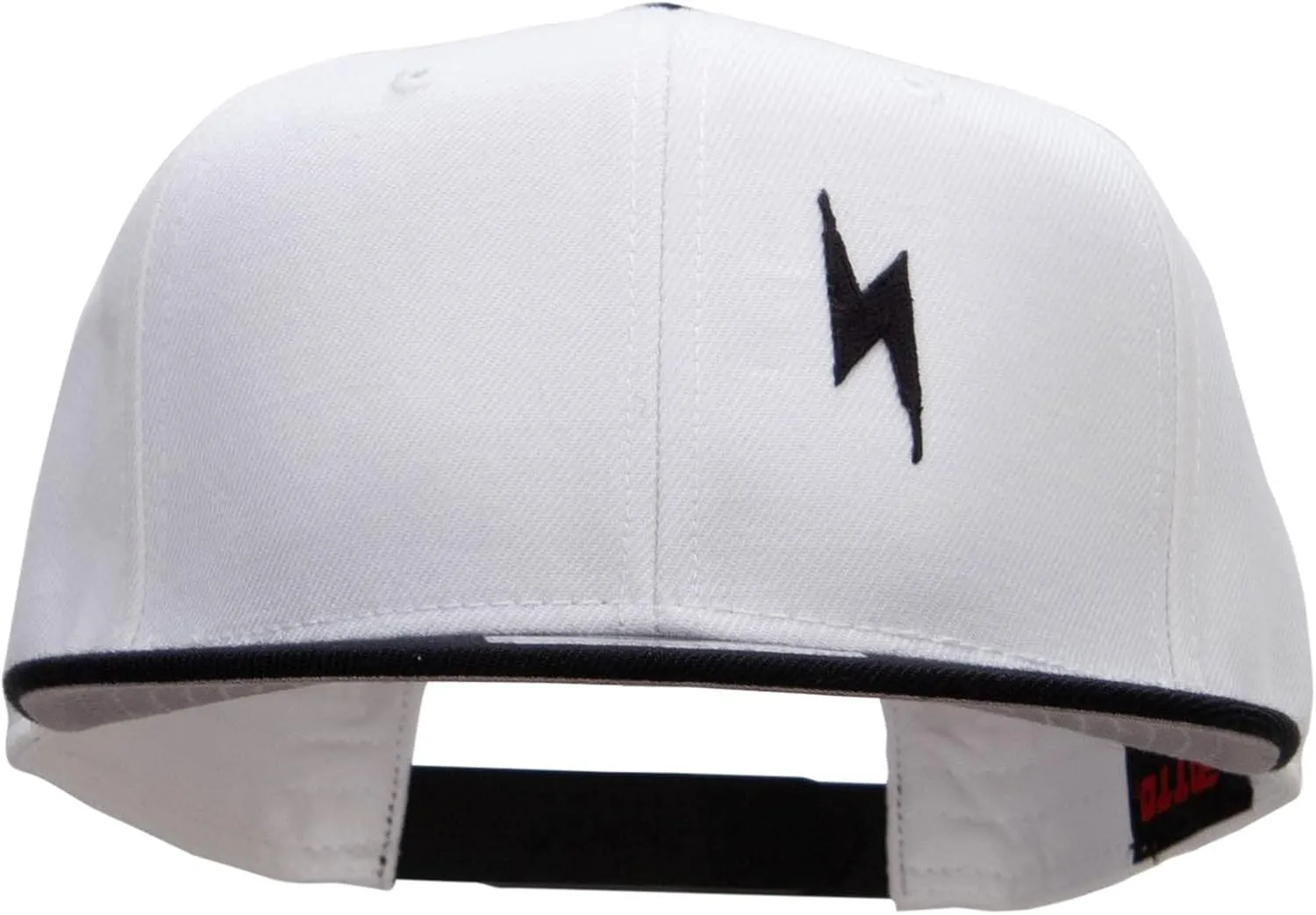 Black Lighting Bolt Patched Wool Blend Pro Style 2 Tone Snapback